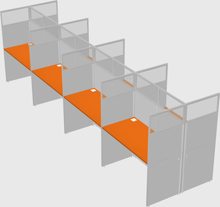 Shared rectangular cubicle