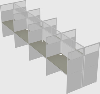 Shared rectangular cubicle