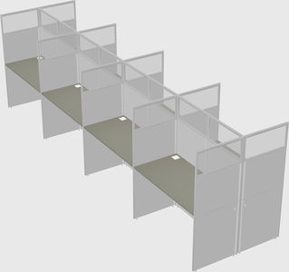 Shared rectangular cubicle