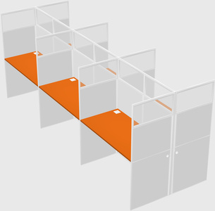 Shared rectangular cubicle