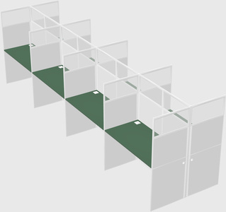 Shared rectangular cubicle