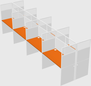 Shared rectangular cubicle