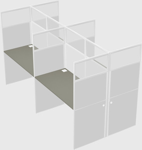 Shared rectangular cubicle