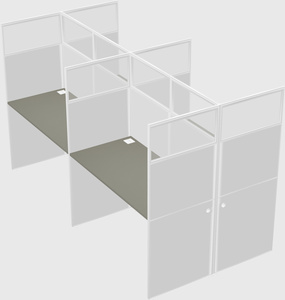 Shared rectangular cubicle