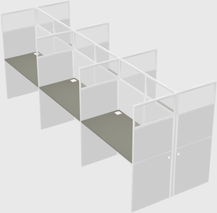 Shared rectangular cubicle