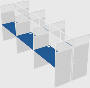 Shared rectangular cubicle