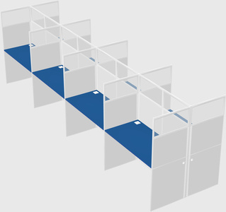 Shared rectangular cubicle
