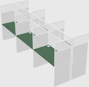 Shared rectangular cubicle
