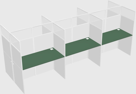 Shared rectangular cubicle