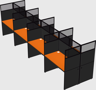 Shared rectangular cubicle