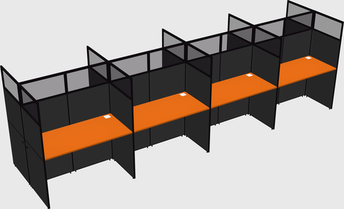 Shared rectangular cubicle
