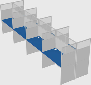 Shared rectangular cubicle