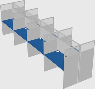 Shared rectangular cubicle