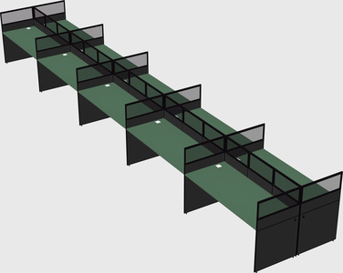 Shared rectangular cubicle