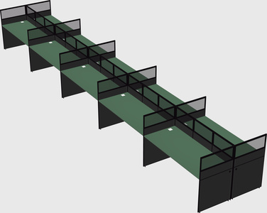Shared rectangular cubicle