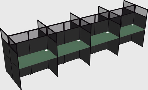 Shared rectangular cubicle