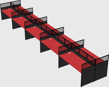 Shared rectangular cubicle
