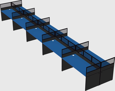 Shared rectangular cubicle