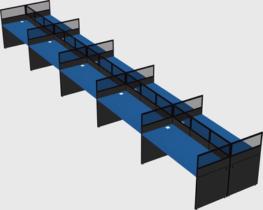 Shared rectangular cubicle