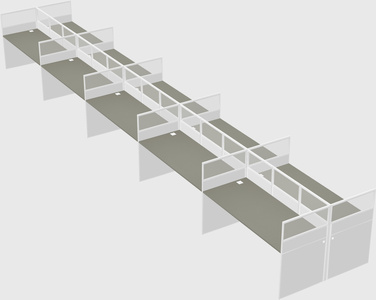 Shared rectangular cubicle