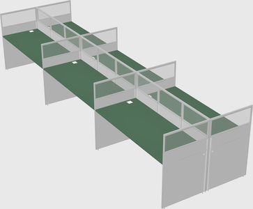Shared rectangular cubicle