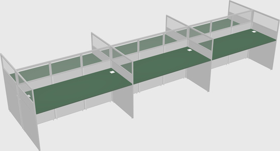 Shared rectangular cubicle