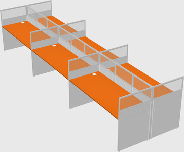 Shared rectangular cubicle