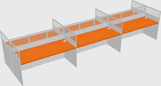 Shared rectangular cubicle