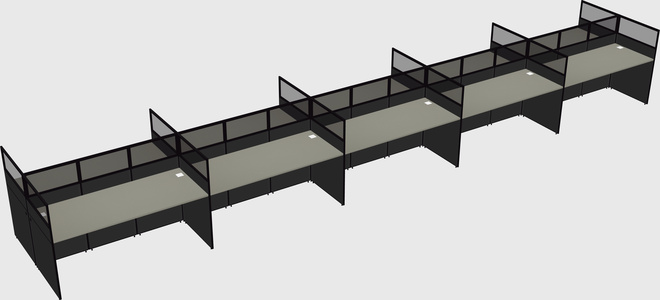 Shared rectangular cubicle