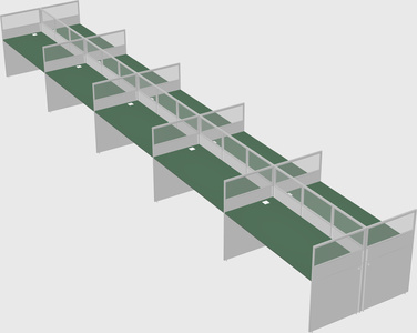 Shared rectangular cubicle