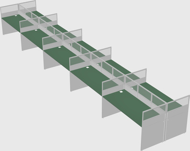 Shared rectangular cubicle