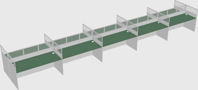 Shared rectangular cubicle