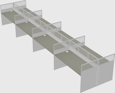 Shared rectangular cubicle