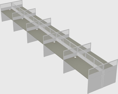 Shared rectangular cubicle