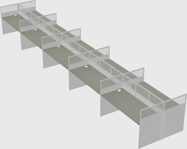 Shared rectangular cubicle