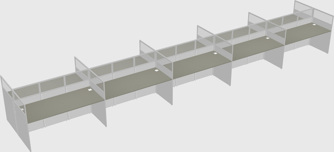 Shared rectangular cubicle