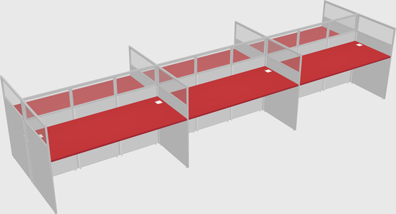 Shared rectangular cubicle