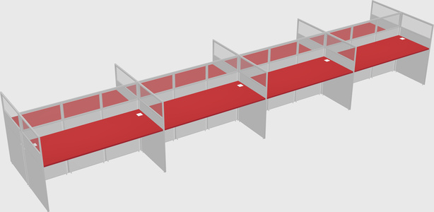 Shared rectangular cubicle