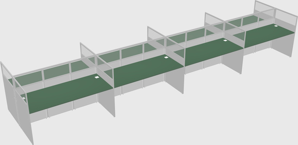 Shared rectangular cubicle