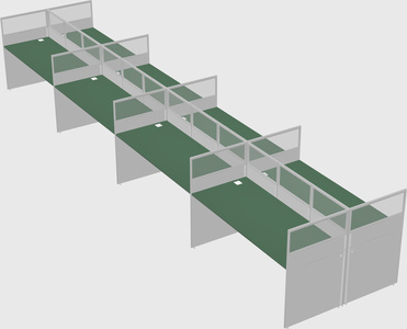 Shared rectangular cubicle
