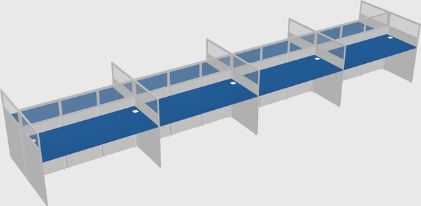 Shared rectangular cubicle