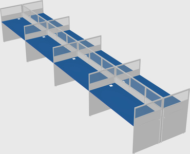 Shared rectangular cubicle