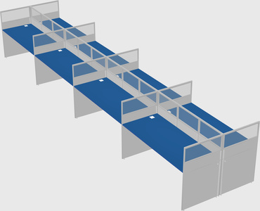 Shared rectangular cubicle