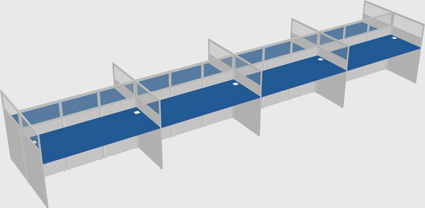 Shared rectangular cubicle