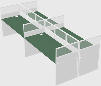 Shared rectangular cubicle