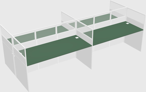 Shared rectangular cubicle