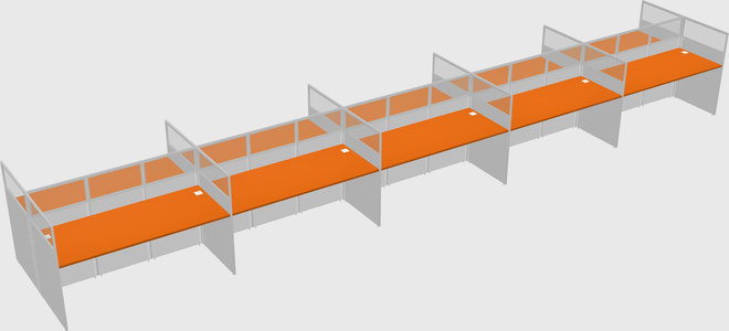 Shared rectangular cubicle