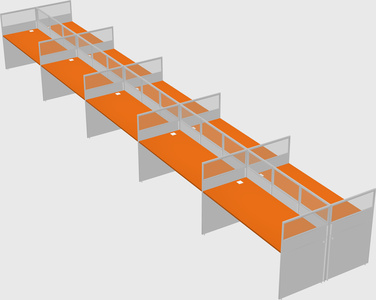 Shared rectangular cubicle