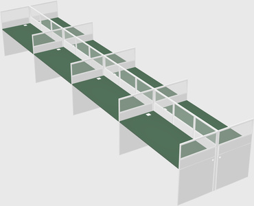 Shared rectangular cubicle