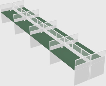 Shared rectangular cubicle